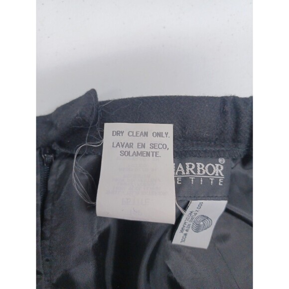 Vtg Sag Harbor Petite Black Skirt Knee Midi 16P 100% Wool - Picture 7 of 7